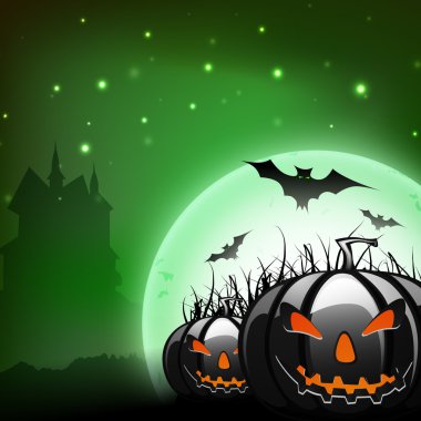 korkunç kabaklar parlak halloween zemin üzerinde. EPS 10.