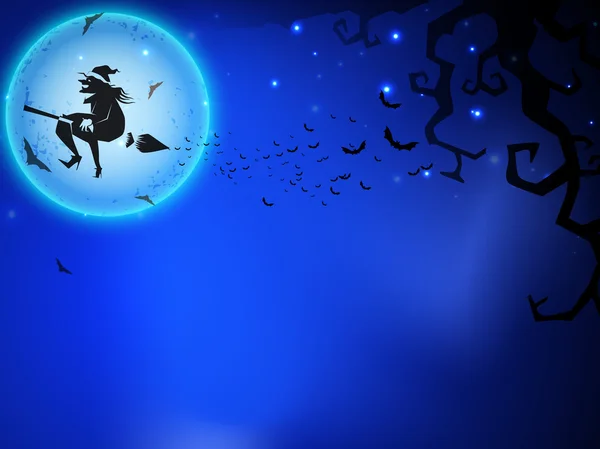 Spaventoso Halloween luna piena sfondo notte. EPS 10 . — Vettoriale Stock