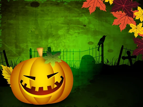 Fundo de Halloween com abóboras assustadoras. EPS 10 . — Vetor de Stock