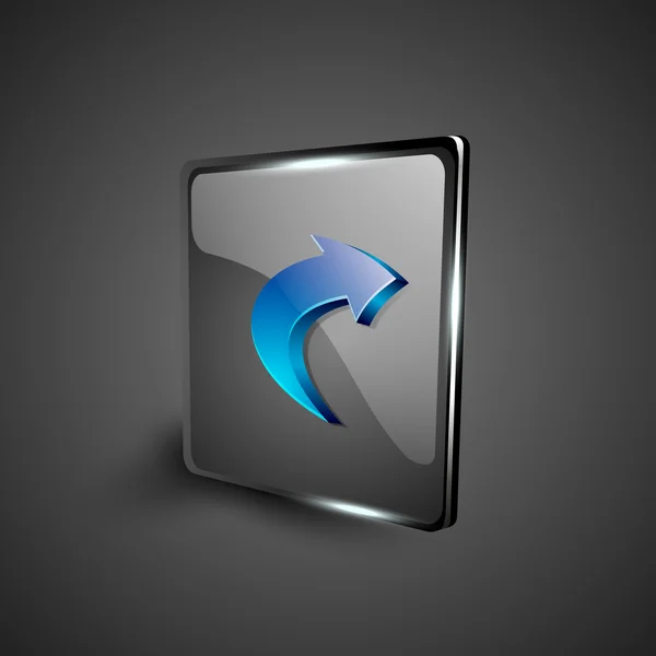 Set di icone con simbolo freccia destra lucida 3D web 2.0. EPS 10 . — Vettoriale Stock
