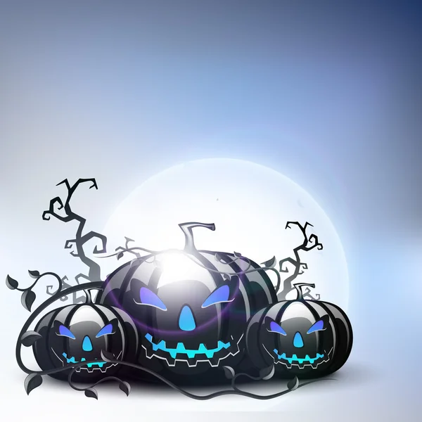 Zucche spaventose su sfondo lucido Halloween. EPS 10 . — Vettoriale Stock