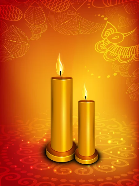 Biglietto di auguri per la celebrazione del Diwali in India. EPS 10 . — Vettoriale Stock
