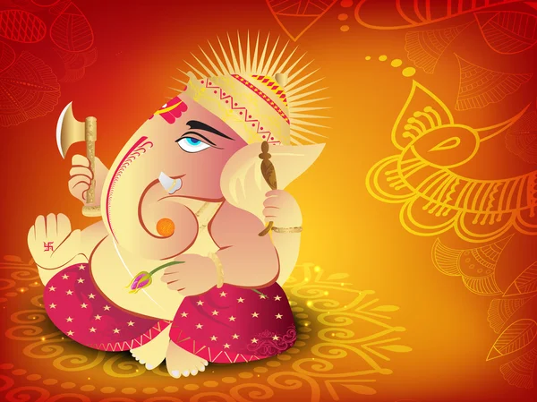 Ilustração do hindu Lord Ganesha. EPS 10 . — Vetor de Stock