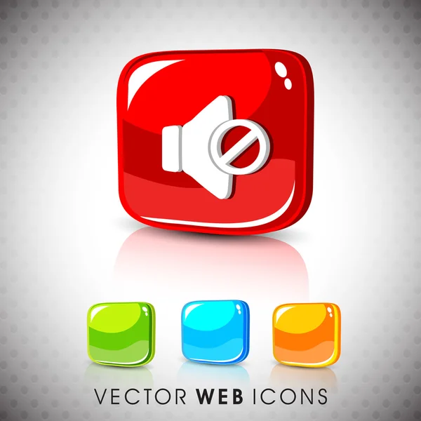 Glossy 3D web 2.0 shopping cart symbol icon set. EPS 10. — Stock Vector