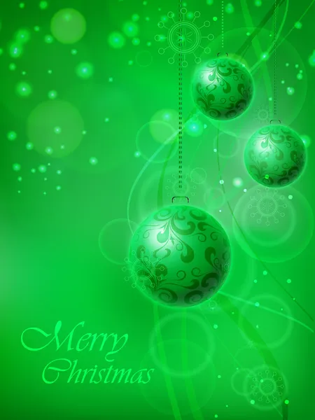 Різдвяна листівка або фон зі сніжинками, вечірніми кульками і — стоковий вектор