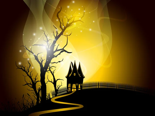 Noc Halloween tło z dyni straszny. EPS 10. — Wektor stockowy