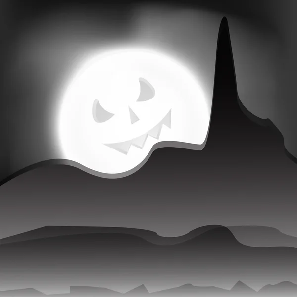 Sfondo notte di Halloween con zucca spaventosa. EPS 10 . — Vettoriale Stock