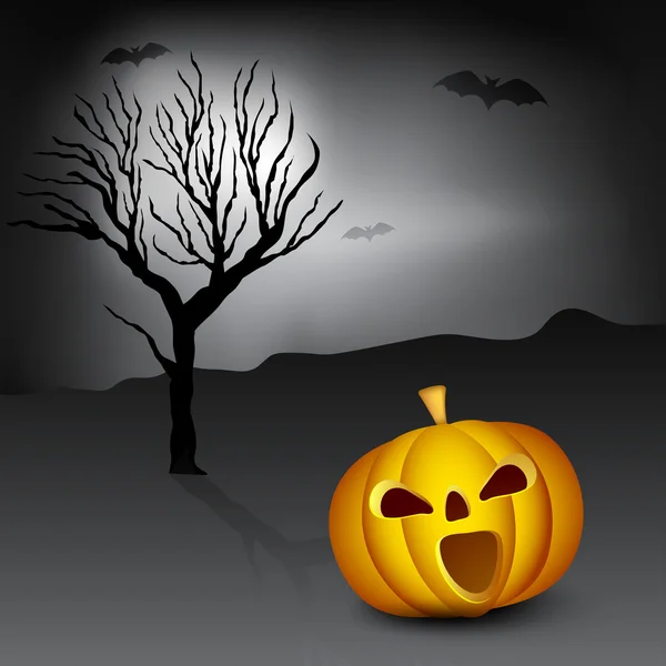 Fondo de noche de Halloween con calabaza de miedo. EPS 10 . — Vector de stock