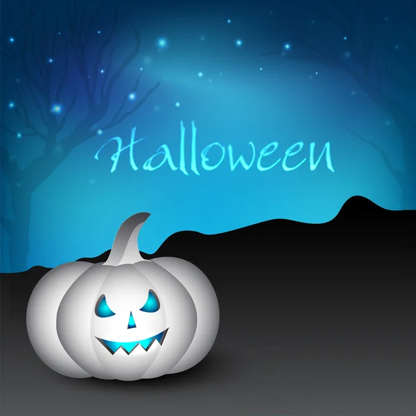 Sfondo notte di Halloween con zucca spaventosa. EPS 10 . — Vettoriale Stock