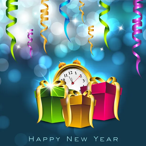 Feliz Año Nuevo tarjeta de felicitación. EPS 10 . — Vector de stock
