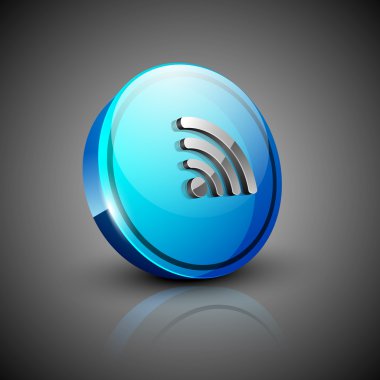 parlak 3d web 2.0 rss içerik sembol simge seti. EPS 10.