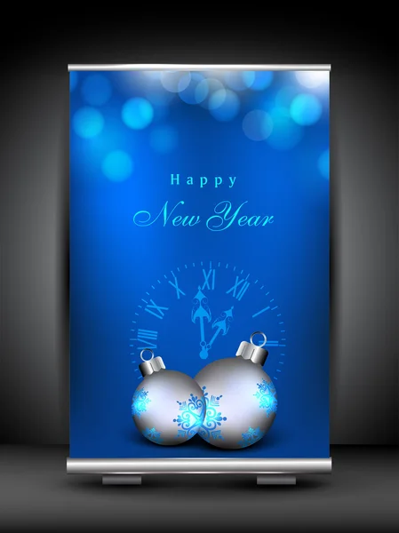 Happy New Year roll up stand banner. EPS 10. — Stock Vector