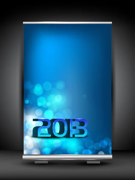Happy New Year roll up stand banner. EPS 10. — Stock Vector