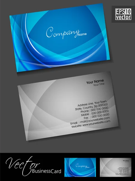 Abstract professional and designer business card template or vis — Stock Vector