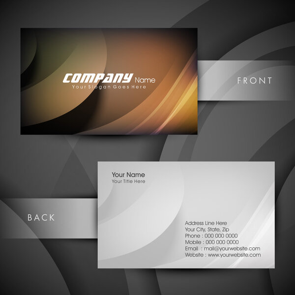 Abstract professional and designer business card template or vis