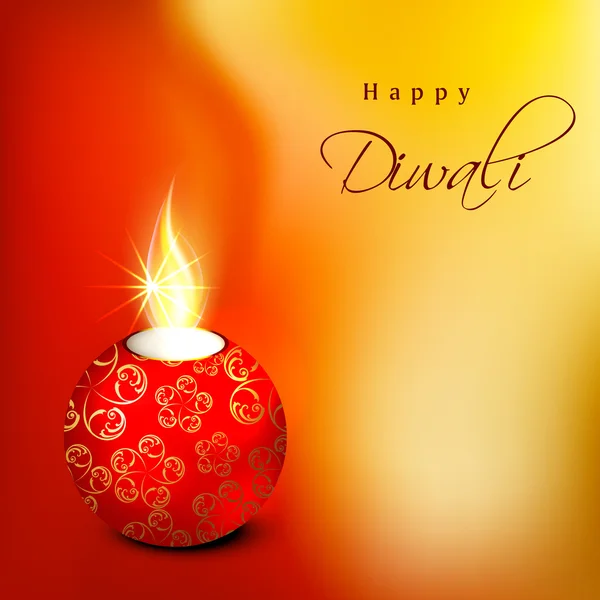 Biglietto di auguri per la celebrazione del Diwali in India. EPS 10 . — Vettoriale Stock