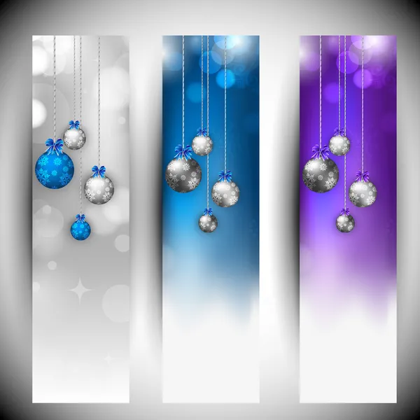 Buon Natale banner sito web set decorato con fiocchi di neve e — Vettoriale Stock