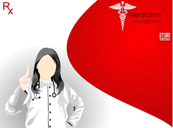 Salute e formazione medica con medico (femmina). EPS 10 . — Vettoriale Stock