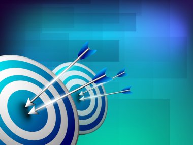 iş kavramı ile dart hedef vurma. EPS 10.