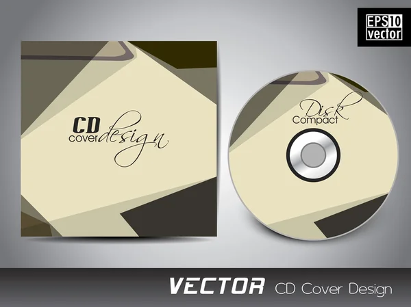 Plantilla de diseño de presentación de portada de CD con espacio de copia y onda e — Vector de stock