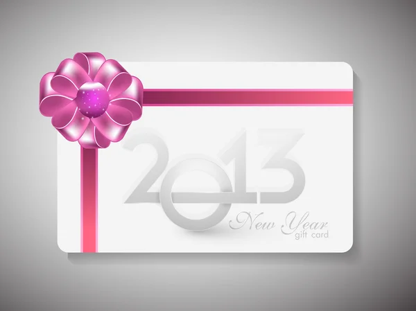 Gift card per Felice Anno Nuovo con nastro rosso. EPS 10 — Vettoriale Stock