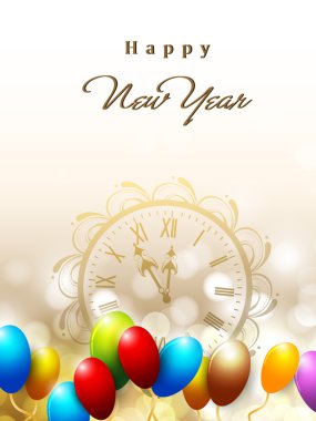 Yeni yıl saat, saat için kar taneleri ile kutlama getirmek ve