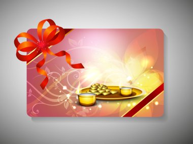 hediye kartı için deepawali veya diwali Festivali Hindistan'da. EPS 10.