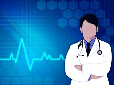 Sağlık ve tıbbi geçmişi ile doktor (erkek). EPS 10.