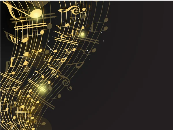 vektör müzikal arka plan ile müzik notaları ve dalgalar ve kopya