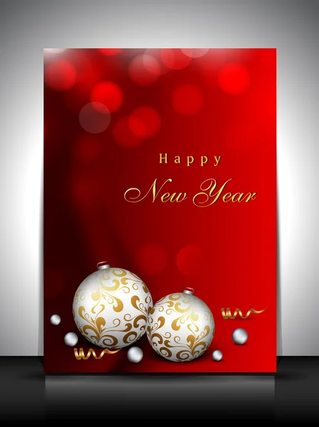 Hermosa tarjeta de felicitación o tarjeta de regalo para el año nuevo — Archivo Imágenes Vectoriales