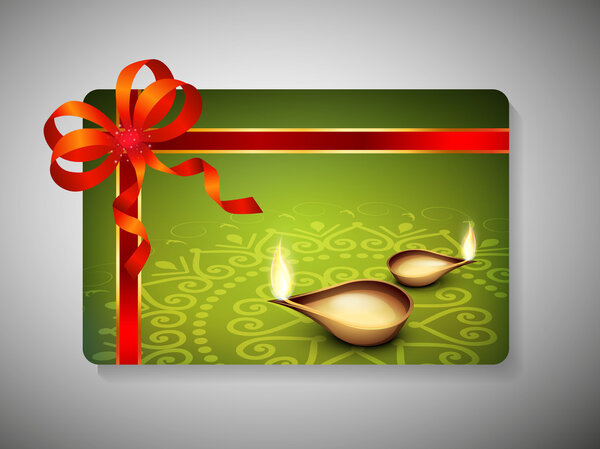 Подарочная карта для фестиваля Дипавали или Дивали в Индии. EPS 10
.