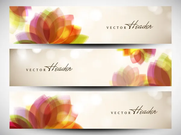 Website-Header oder Banner-Set mit schönem Blumenmuster. Folge 1 — Stockvektor