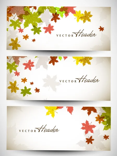 Website header or banner set with beautiful floral design. EPS 1 — Stock Vector