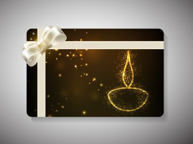 hediye kartı için deepawali veya diwali Festivali Hindistan'da. EPS 10.