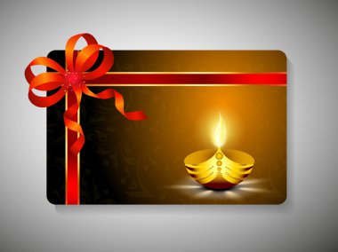 hediye kartı için deepawali veya diwali Festivali Hindistan'da. EPS 10.