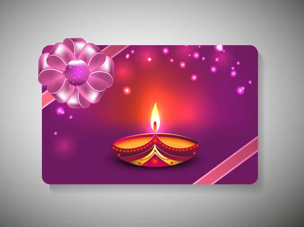 Gift card for Deepawali or Diwali festival in India. EPS 10. — Stock Vector