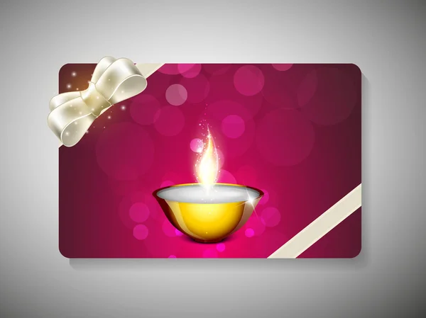 Gift card per il festival Deepawali o Diwali in India. EPS 10 . — Vettoriale Stock