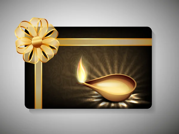 Gift card per il festival Deepawali o Diwali in India. EPS 10 . — Vettoriale Stock