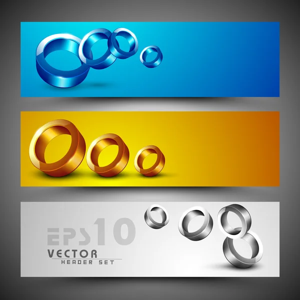 Website header of banner set. EPS 10. — Stockvector