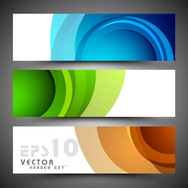 Website header or banner set. EPS 10. — Stock Vector