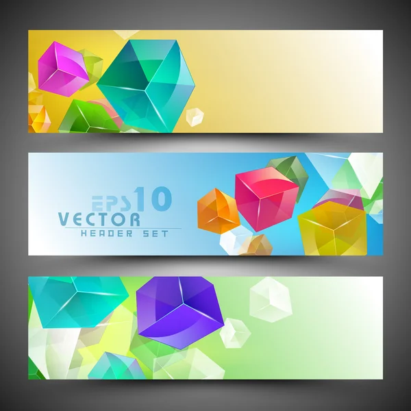 Website header or banner set. EPS 10. — Stock Vector