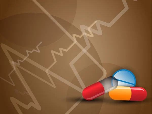 Antecedentes médicos abstratos com cápsula de ervas. EPS 10 . — Vetor de Stock