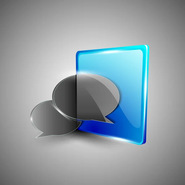 Set di icone con simbolo messaggero Web 2.0 lucido 3D. EPS 10 . — Vettoriale Stock