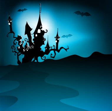 Scary halloween gece arka plan. EPS 10.