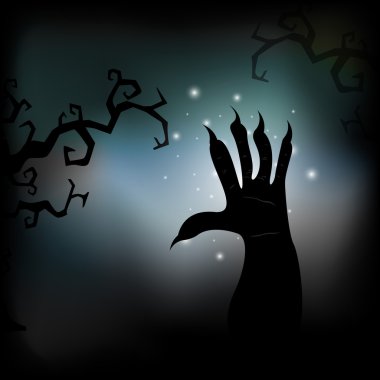 Scary halloween gece arka plan. EPS 10.