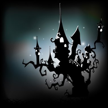 Scary halloween gece arka plan. EPS 10.