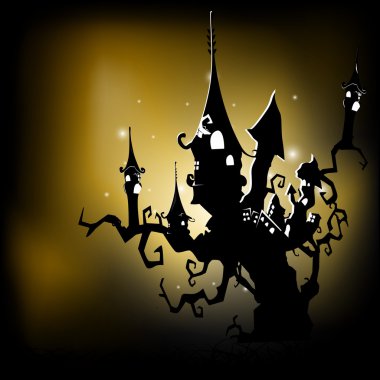 Scary halloween gece arka plan. EPS 10.