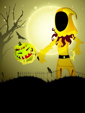 Scary halloween gece arka plan. EPS 10.