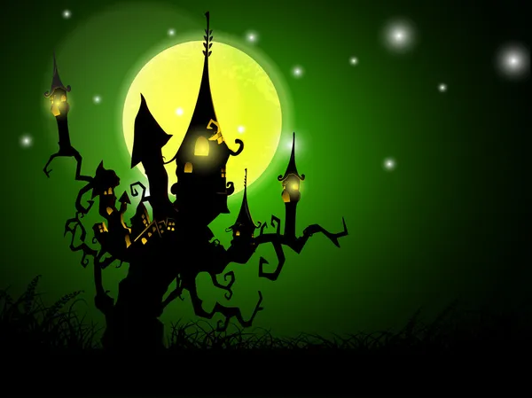 Fondo de noche de Halloween aterrador. EPS 10 . — Vector de stock