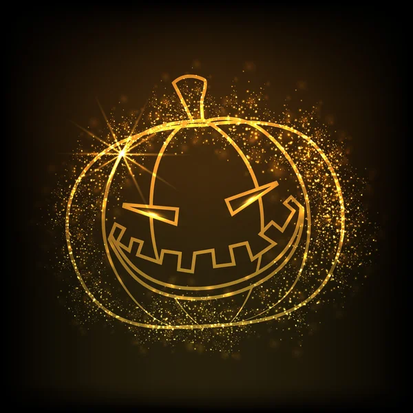 Glanzende illustratie van enge halloween pompoen. EPS 10. — Stockvector